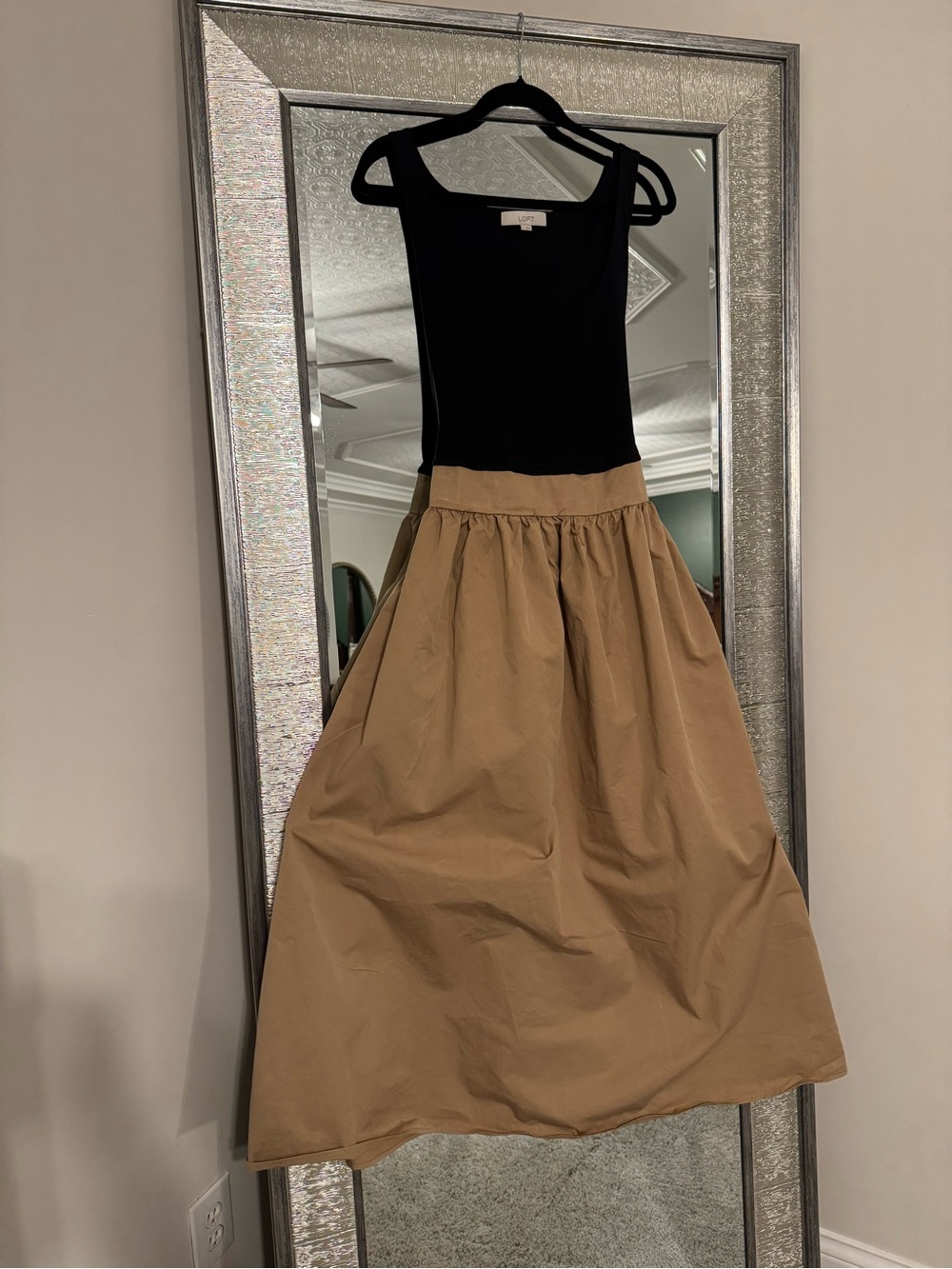 LOFT Black & Tan Maxi Skirt Dress